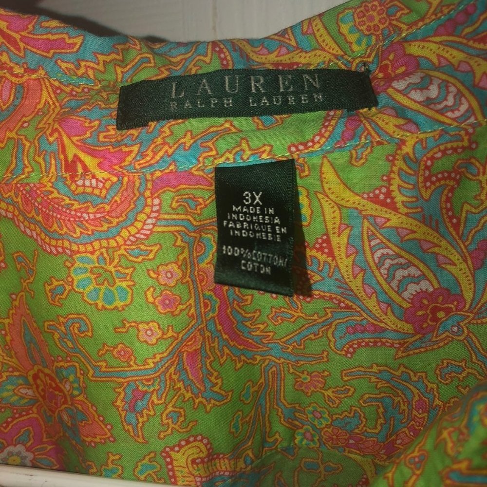Lauren by ralph laUren paisley pattern long sleeve
